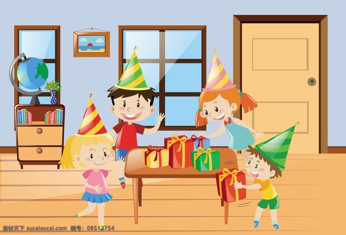 庆祝 聚会 孩子 背景 生日 派对 墙纸 色彩 男孩 五颜六色 礼物 生日背景 生日聚会 聚会背景 颜色 背景颜色