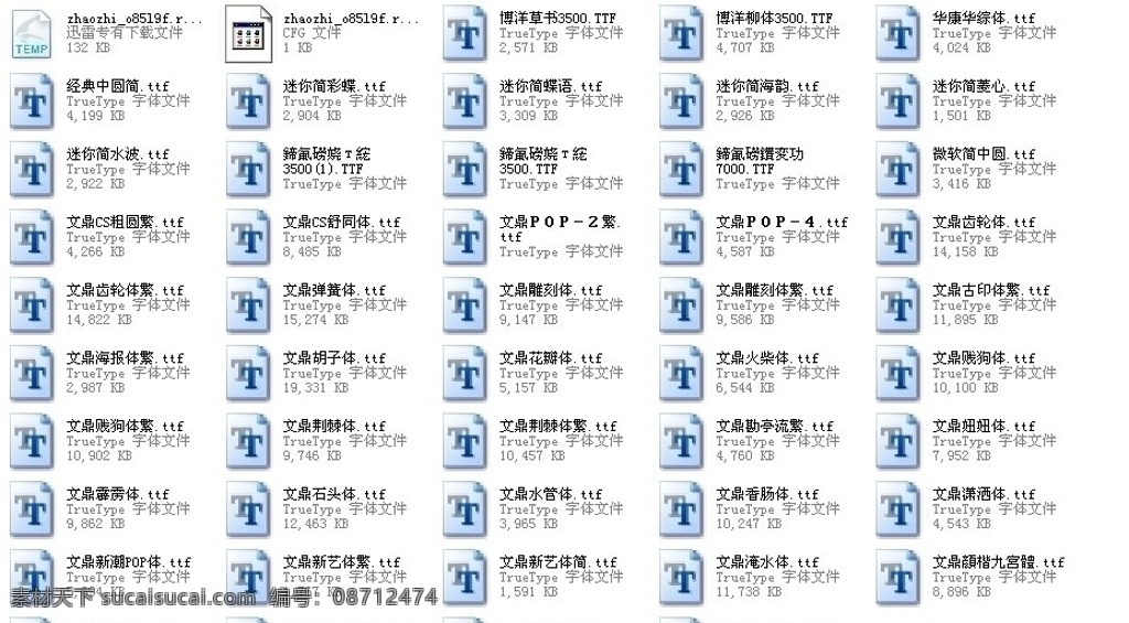字体 艺术字体 流行字体 竹子体 流水体 火柴体 雕刻体 圆立体 妞妞体 字体下载 源文件 rar
