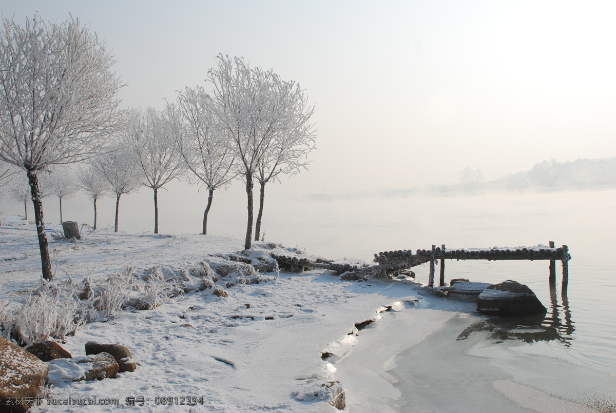 北国 江城 吉林 雾凇 吉林市 冬季 雪景 白色 松花江 自然风景 自然景观