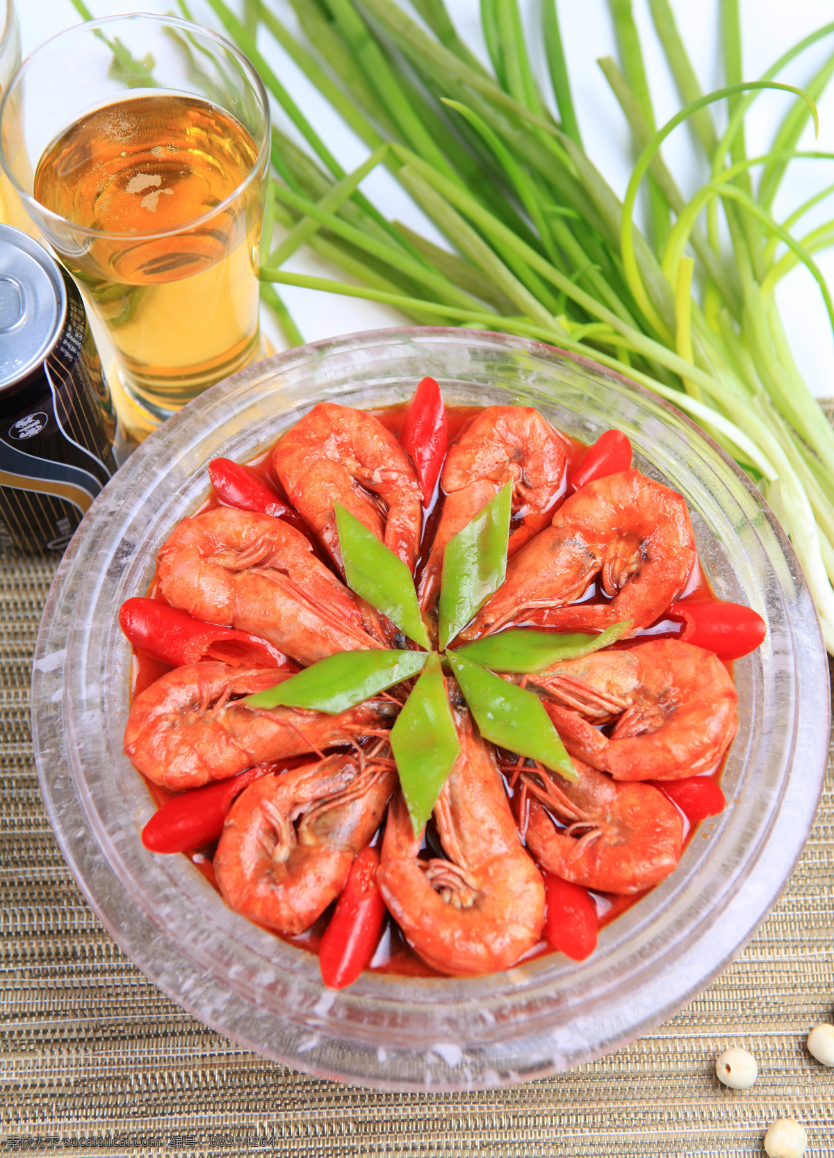 红烧大虾 大虾 青椒 青菜 美食 食物 传统美食 餐饮美食