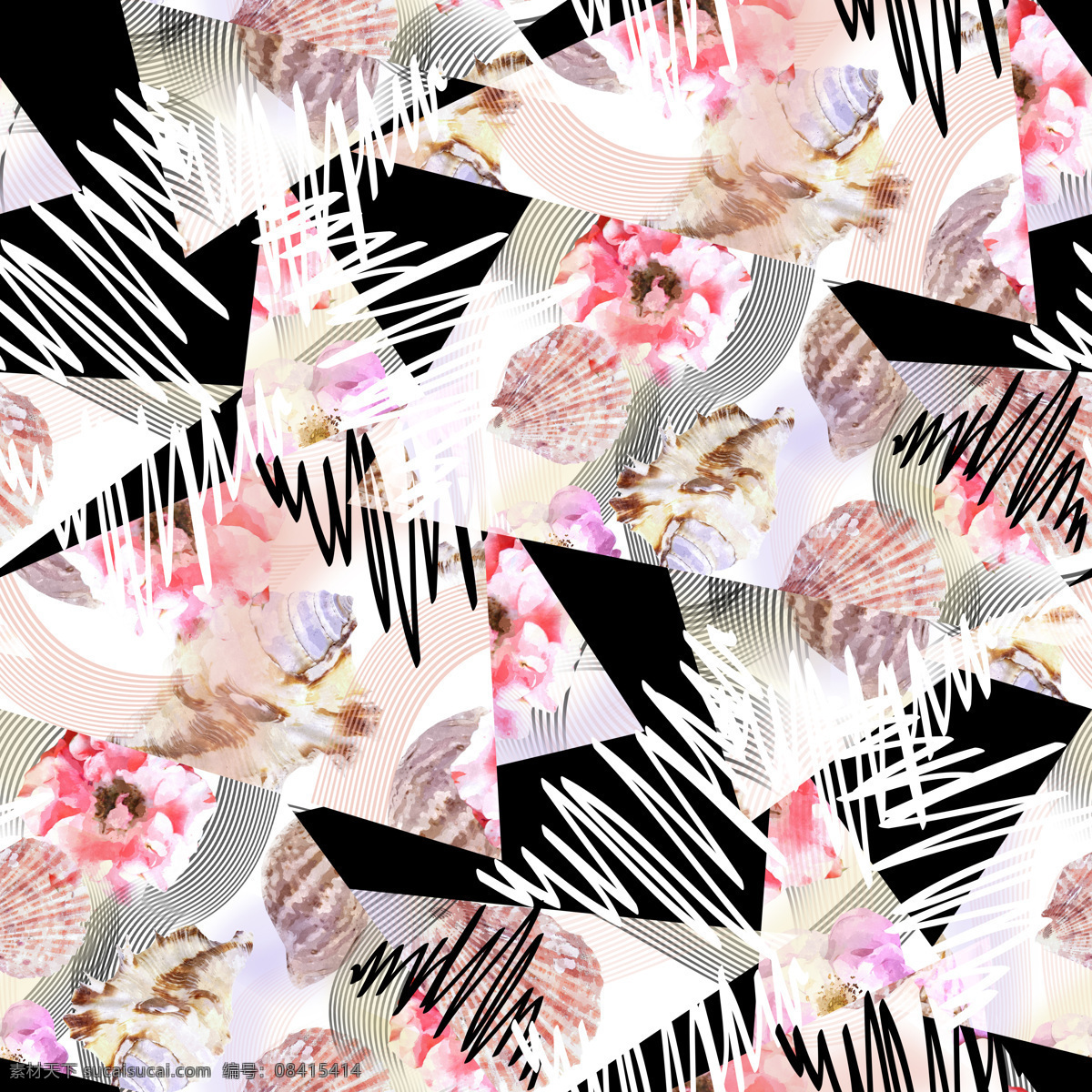 粉色海螺花 服装 数码印花 箱包