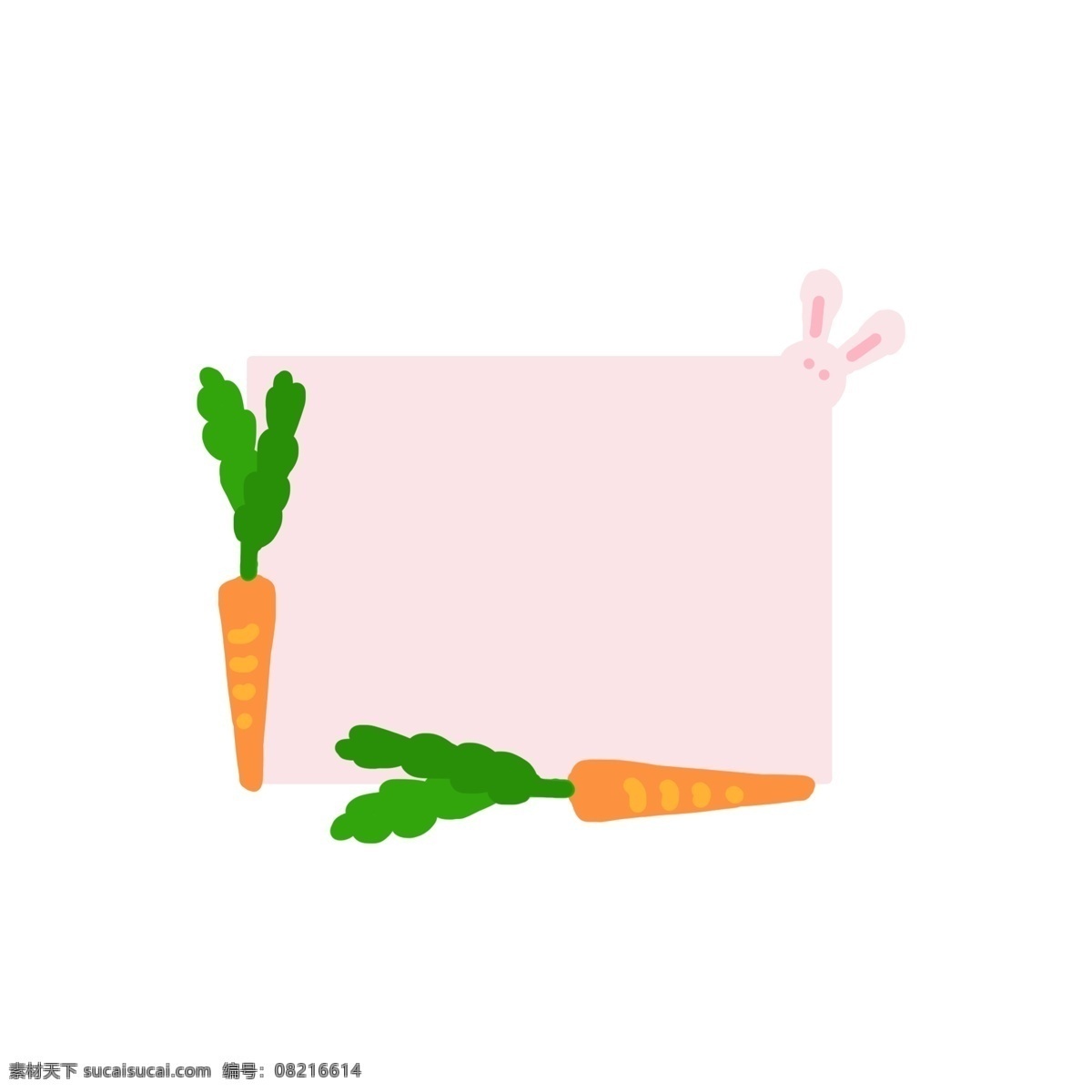 手绘 卡通 兔 耳朵 胡萝卜 对话框 边框 商用 元素 可爱 兔耳朵 元素图标