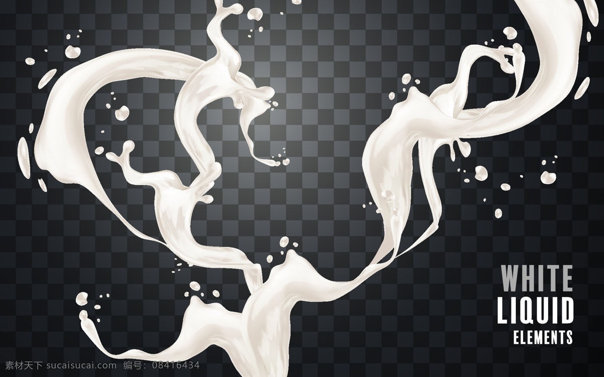 飞溅 白色 牛奶 花 插画 液体 花朵 流淌 浓香