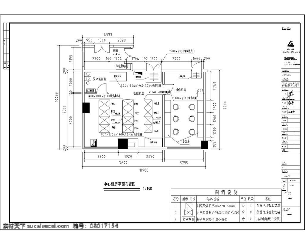 b 级 机房 设计图 弱电 施工 装修 配电 环境设计 施工图纸 dwg