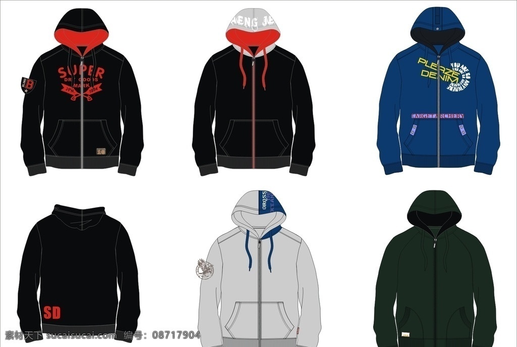 卫衣设计稿 服装设计 卫衣 卫衣版型 设计稿 时装设计 服装版型