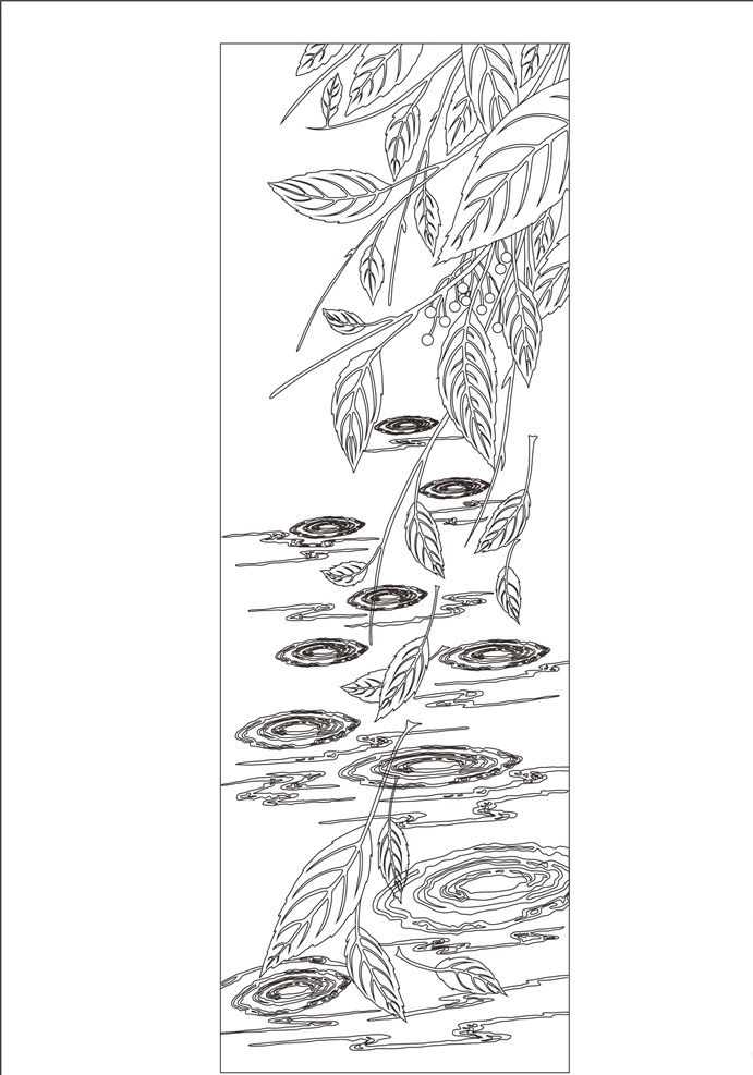 艺术玻璃 玻璃艺术 工艺玻璃 玻璃工艺 矢量 矢量图 线图 室内设计 建筑家居 雕刻 深雕 彩雕 背景 电视背景 背景墙 沙发背景 屏风 隔断 环境设计 移门 树叶 水纹 水圈