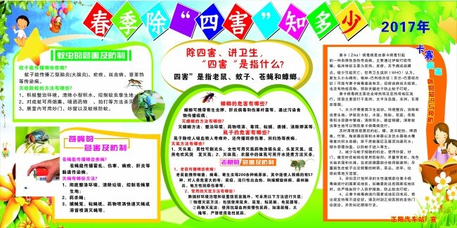 除四害展板 除四害宣传 宣传栏 春季 除四害 安全 宣传
