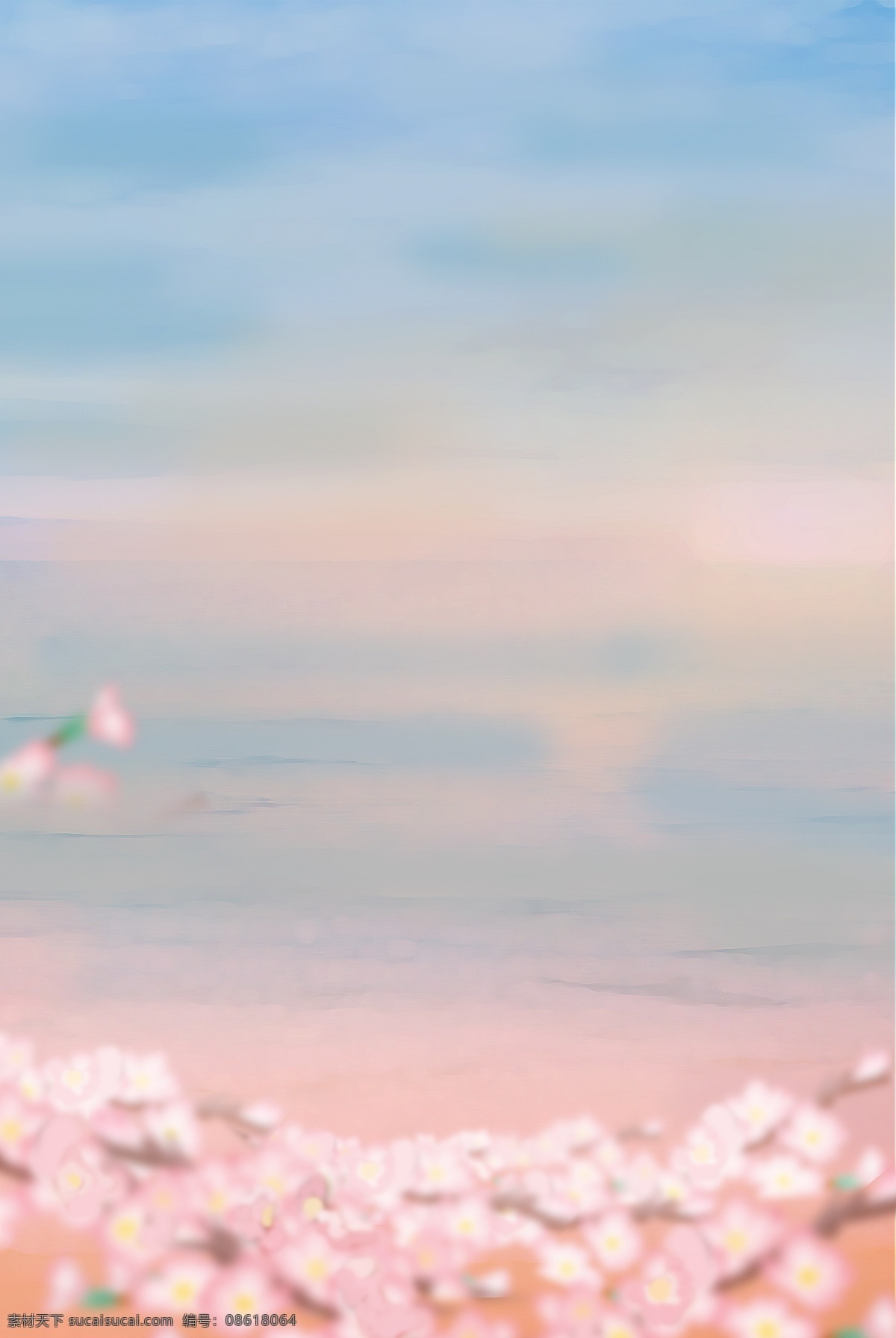 情人节 小 清新 分层 banner 2.14 214 小清新 粉色 桃花 电商促销 浪漫 创意合成