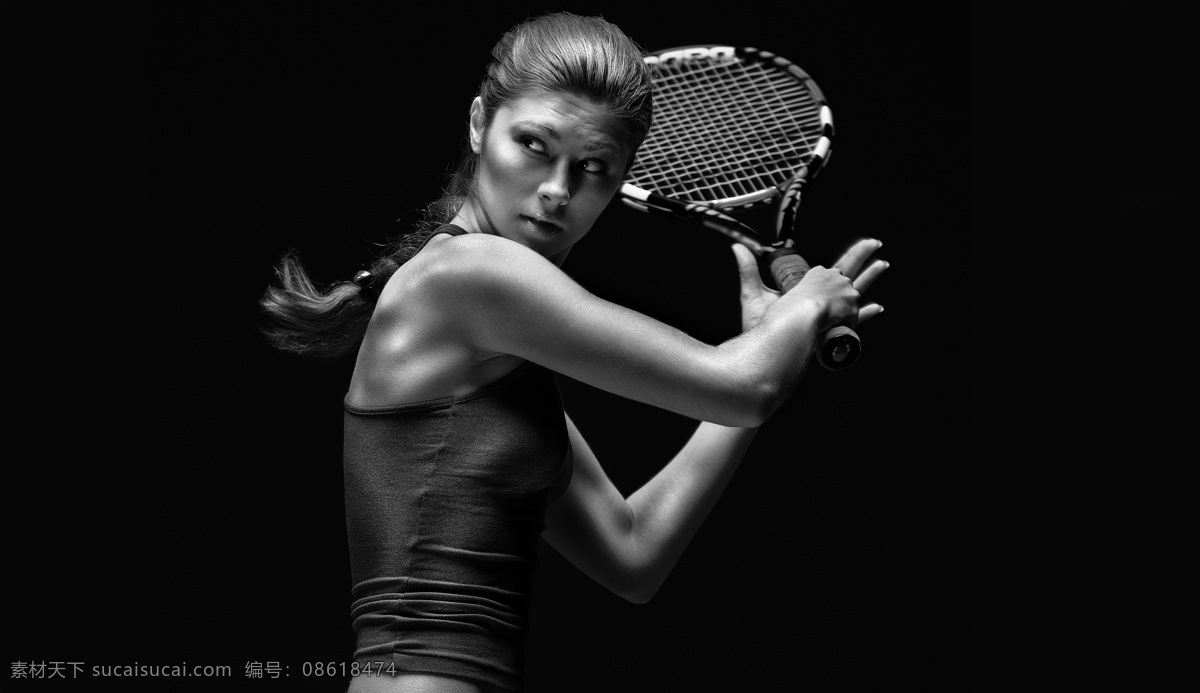 网球美女 运动员 网球手 球拍 健美 健康 黑白 壁纸 女人 身材 性感 诱 写真 比赛 奥运会 运动会 健身 魅力女人 女性女人 人物图库