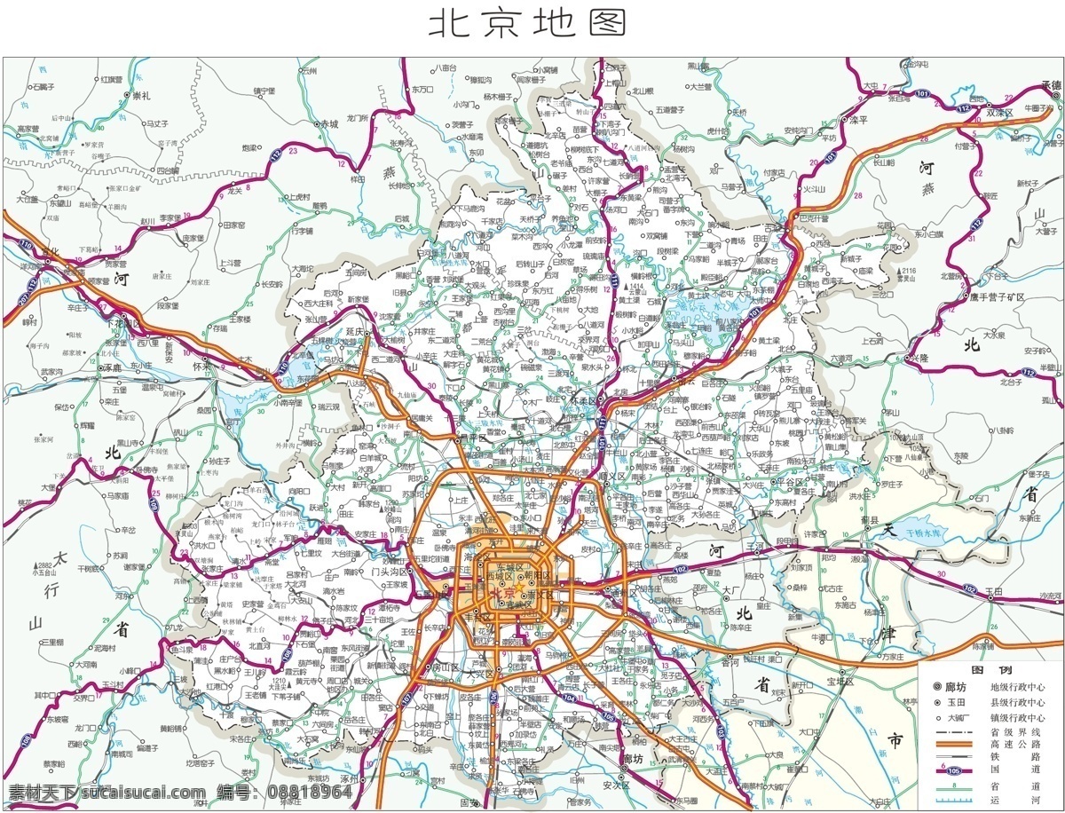 北京地图 aicdr 地图 北京 艾 其他载体 矢量图 其他矢量图