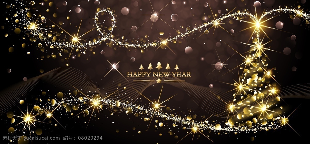 抽象 圣诞树 新 年 背景 矢量 元素 抽象的圣诞树 平面 矢量元素 新年 元旦 棕色