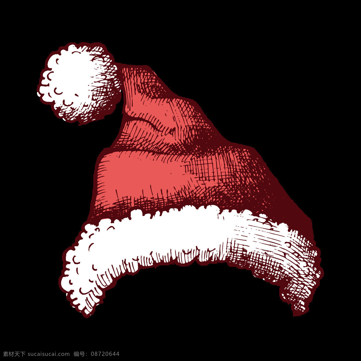 红色 圣诞 帽 元素 png元素 白胡子 白色 可爱 礼物 免抠元素 圣诞老人 透明素材