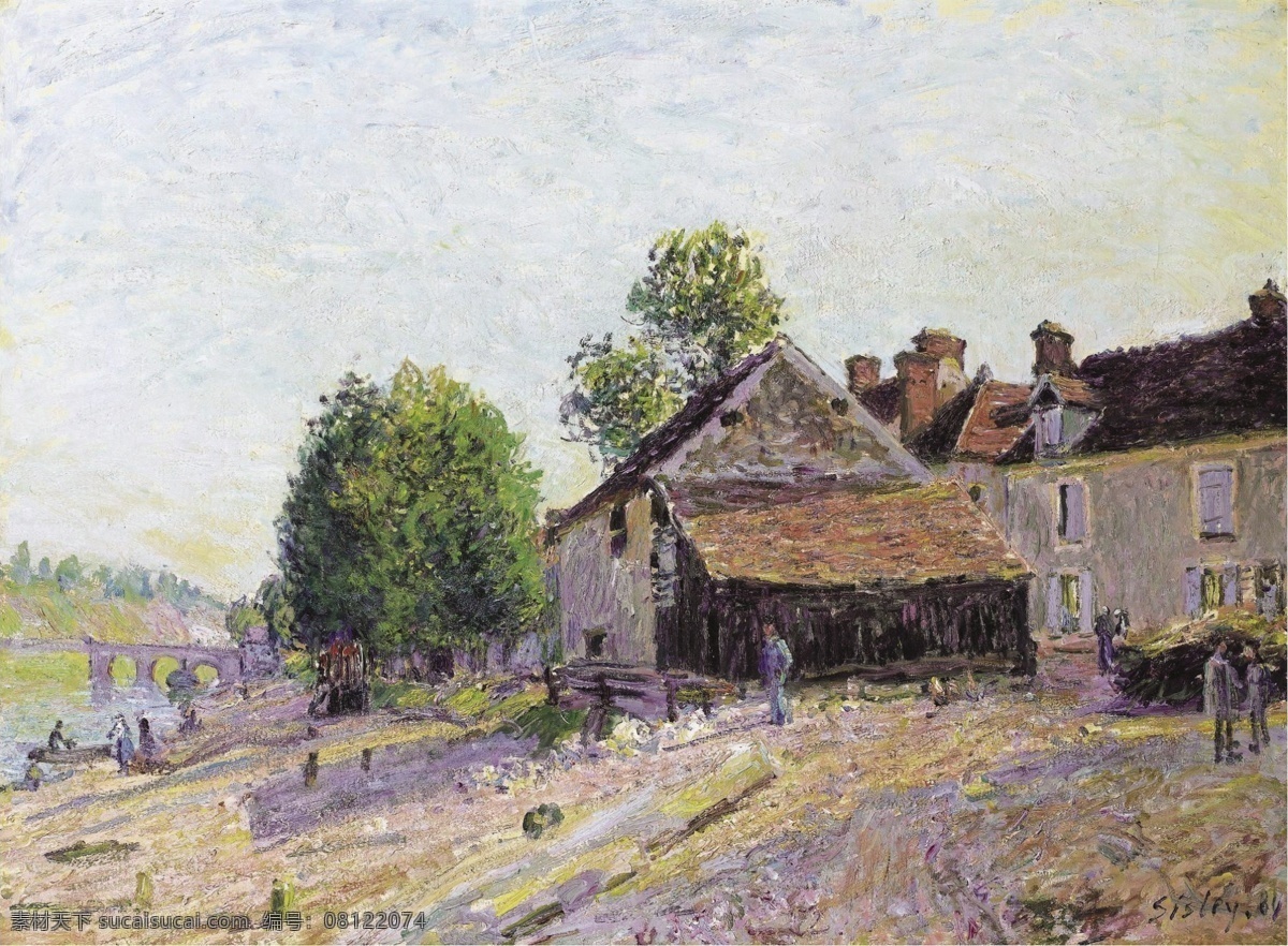 sisley 印象派 自然风景 天空 油画 装饰画 法国 画家 阿尔弗 莱德 西 斯莱 alfred moret near landscape