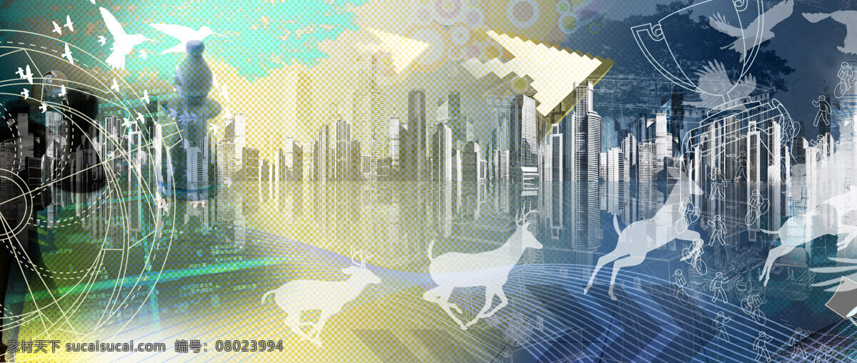 迁徙 自然规律 经济学 经济 向前 箭头 方向 趋势 城市 倒影 建筑 动物 鹿 候鸟 指向 前 进化 流动 流向 未知 商务金融 商业插画