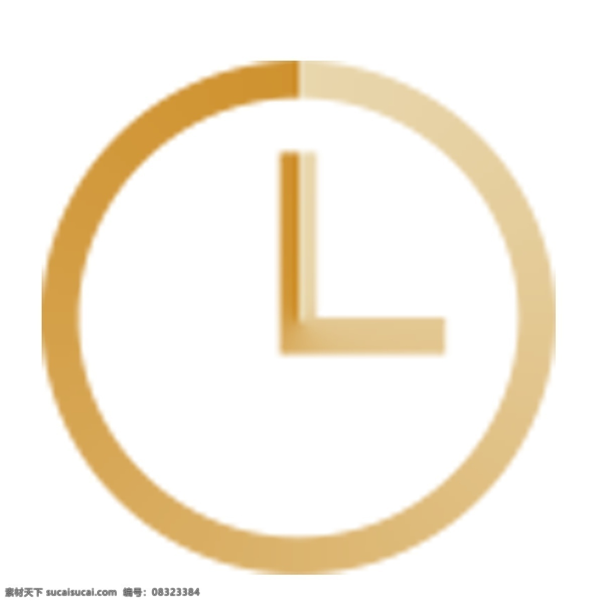 圆形 钟表 图标 时间 卡通 金色图标 渐变图标 简约风格图标 设置线性图标