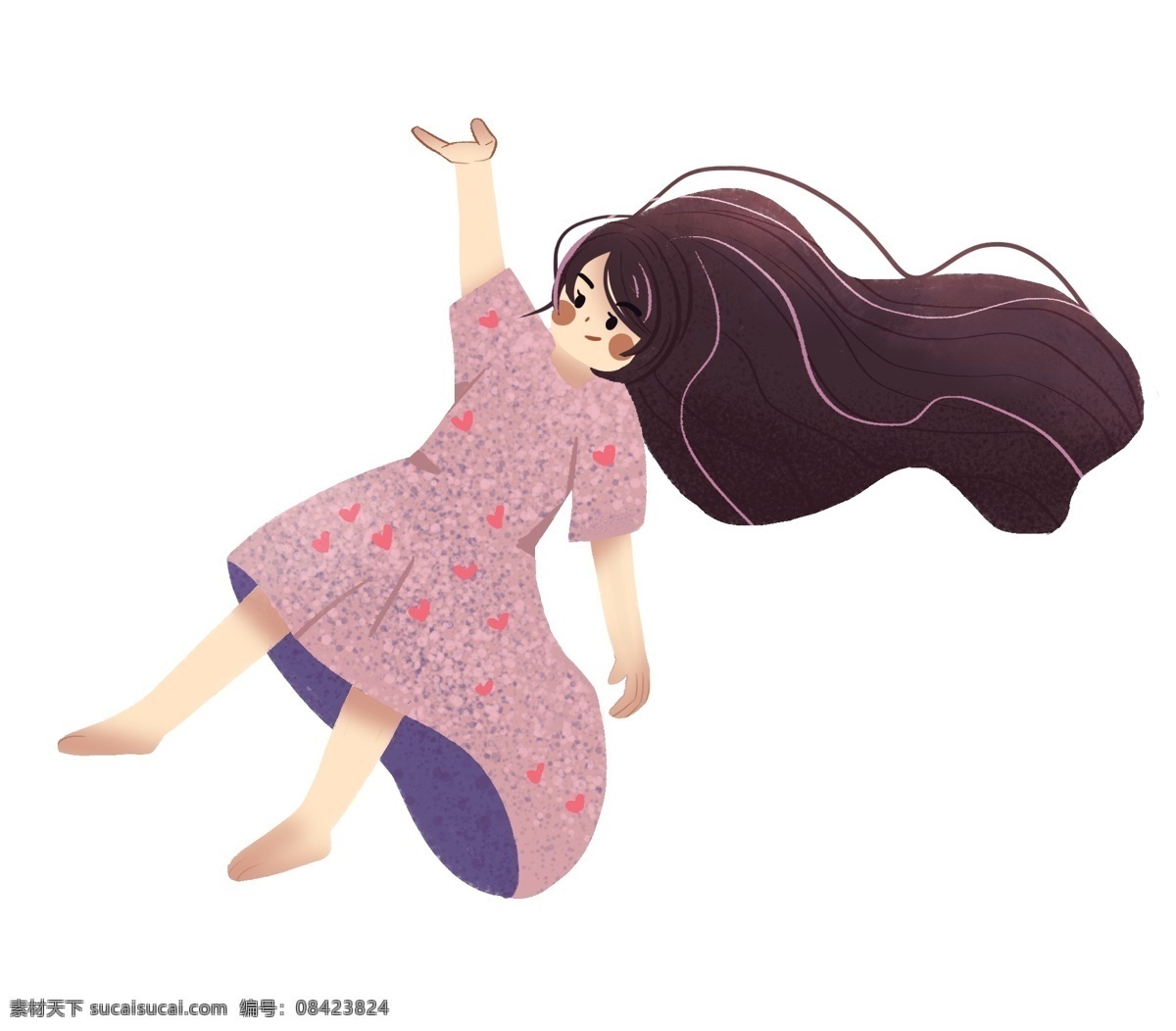 一个女孩 长发 美丽 漂亮