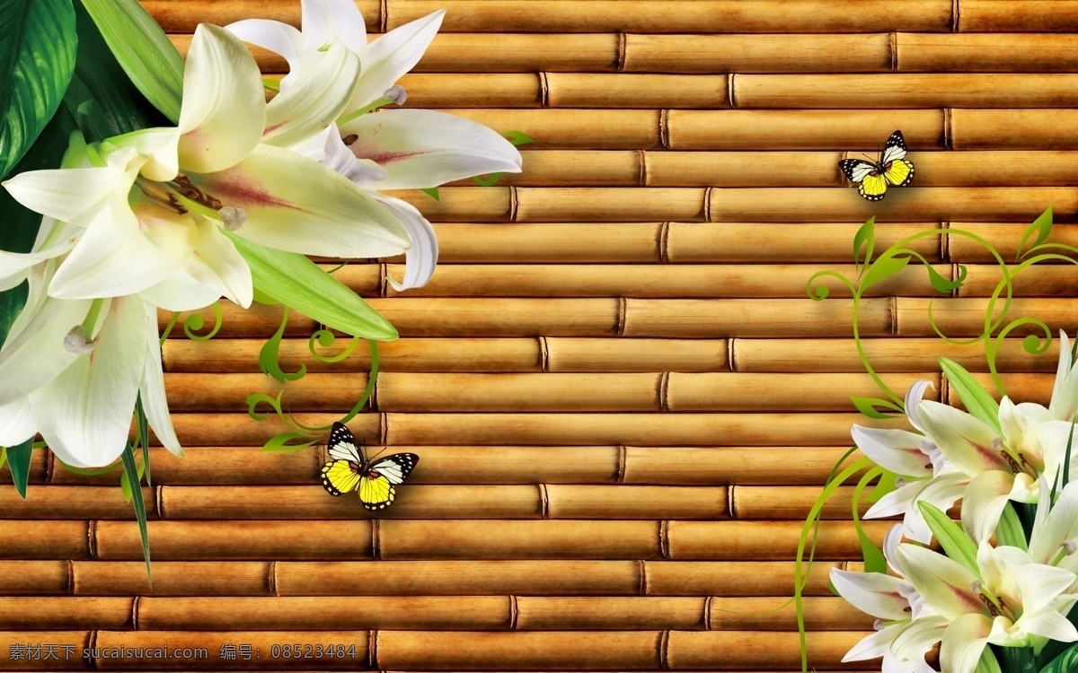 竹子百合 电视 背景 墙 茶几 移门 竹子 百合 电视背景墙 茶几面 壁纸 墙绘 背景墙 墙纸 卷帘 玄关 3d背景墙 3d 植物背景墙 移门图案