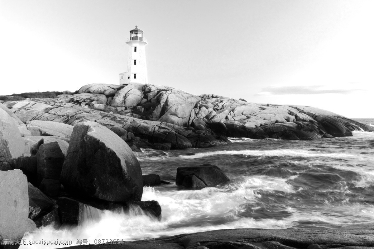 黑白海洋 灯塔 海边 海风 海浪 装饰画 黑白 怀旧 国外旅游 旅游摄影