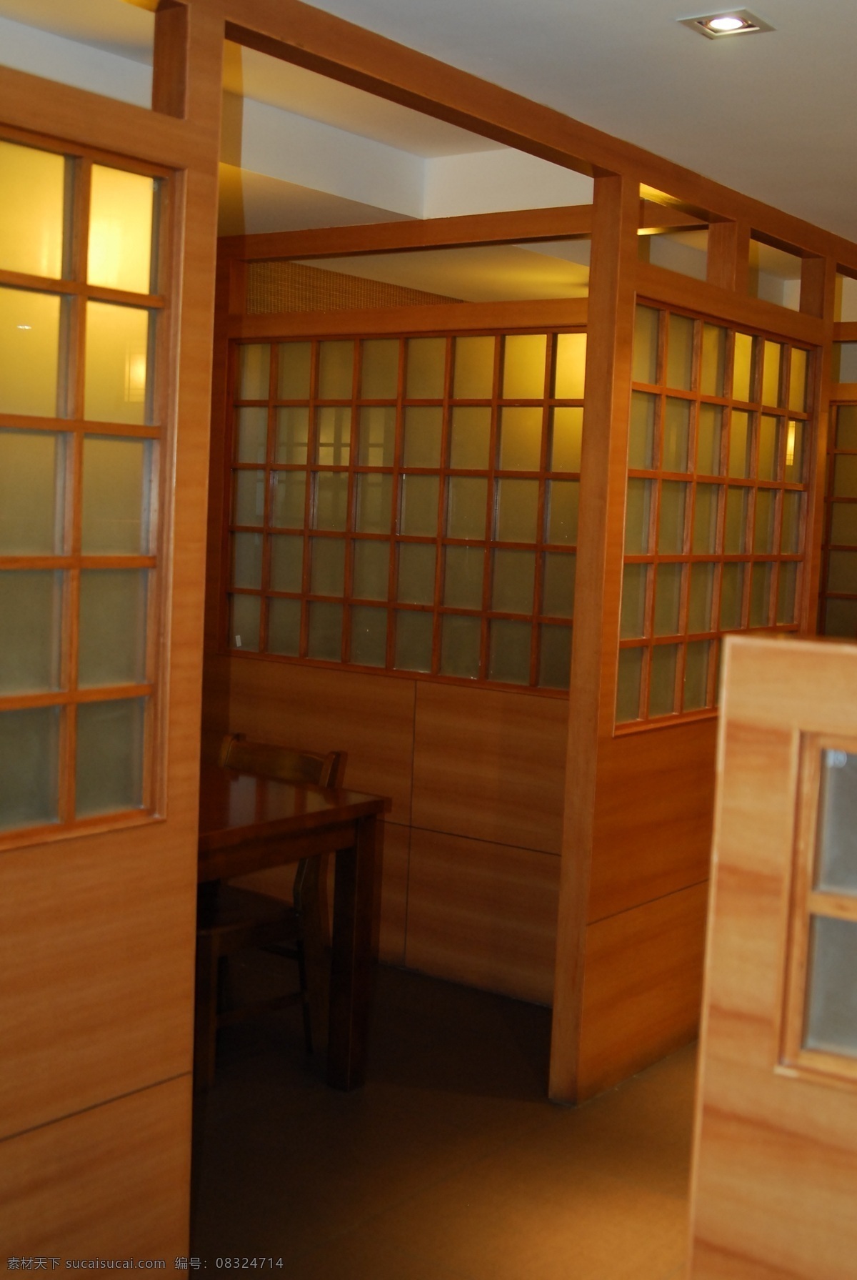 日本料理 店 室内 移门 灯具 木头门 室内摄影 建筑园林