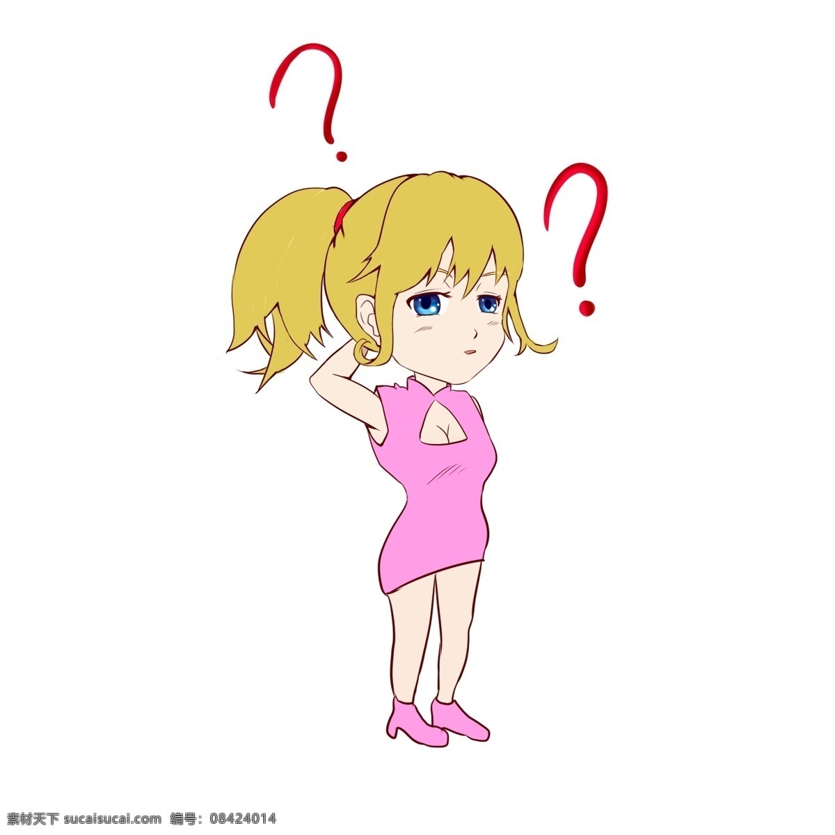 女士 问号 脸 粉色 紫色 金发碧眼 女郎 女士问号脸 女士问号 问号装饰 连衣裙 女士装饰 女士图案 办公室 办公室装饰 西装 ol