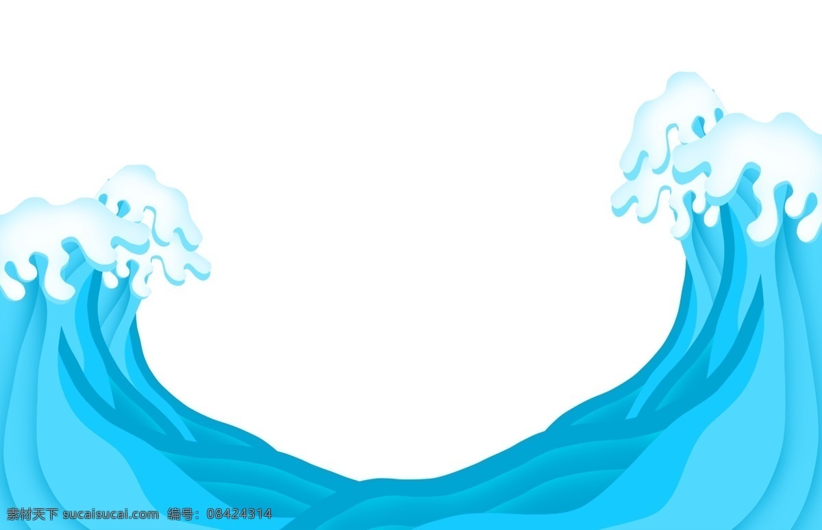 蓝色弧形海浪 海浪 海洋 浪花
