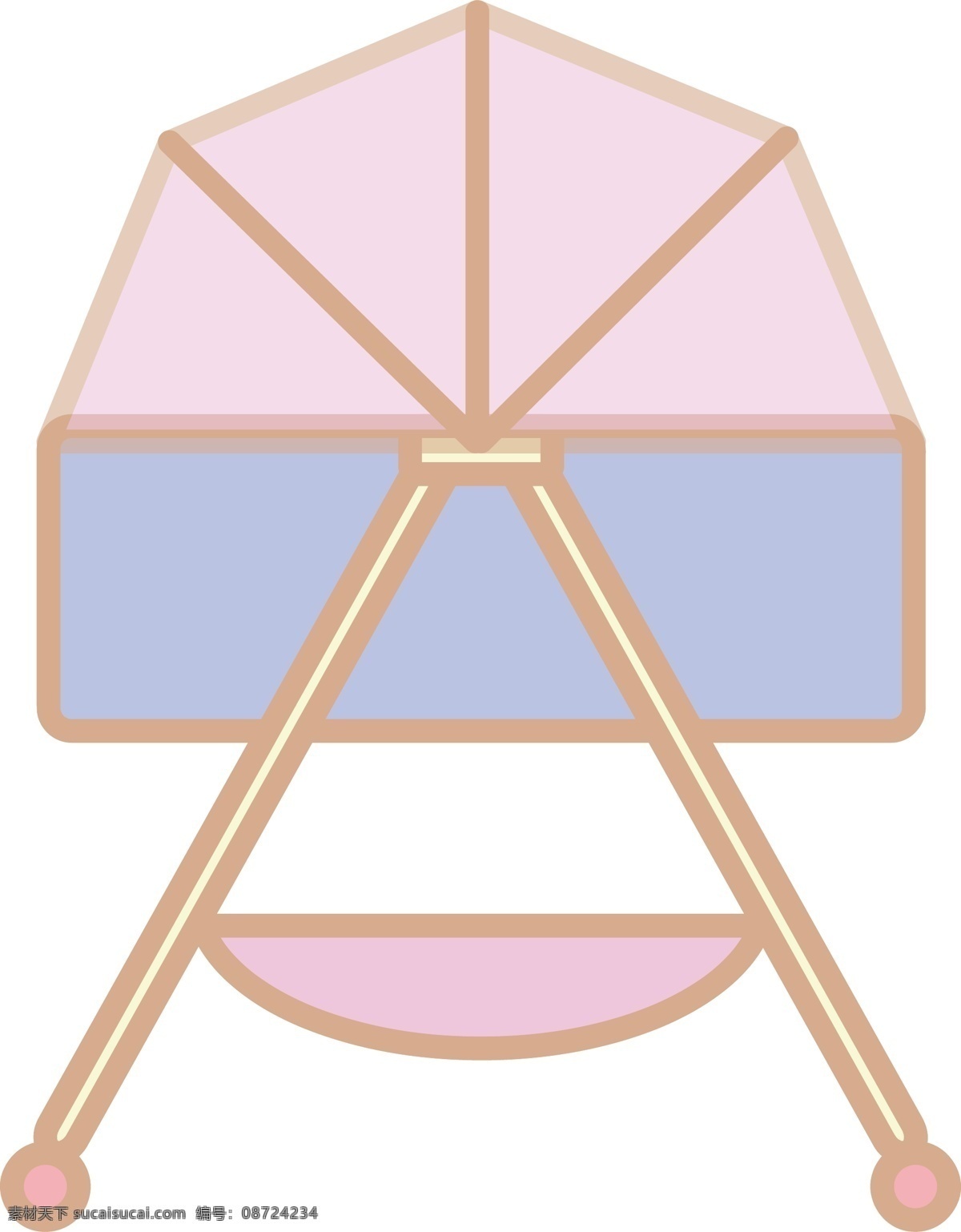 婴儿用品 摇床 插画 粉色的摇床 卡通插画 婴儿产品 婴儿物品 婴儿插画 婴儿的摇床