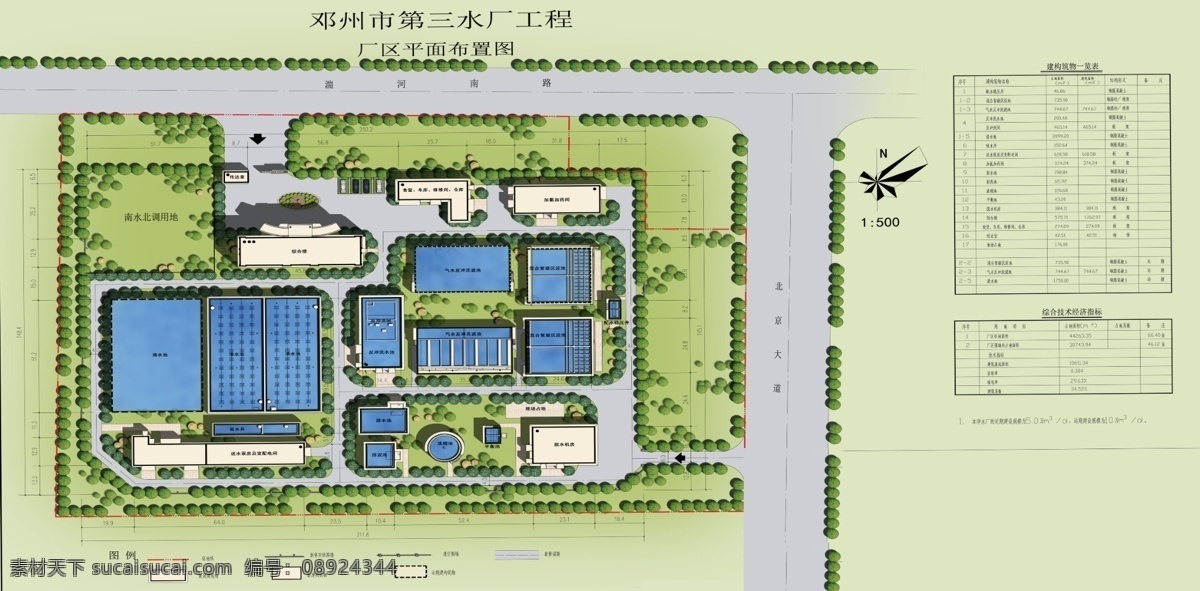 水厂工程图 缩略图 鸟瞅图 水厂展板 邓州水厂 室内广告设计