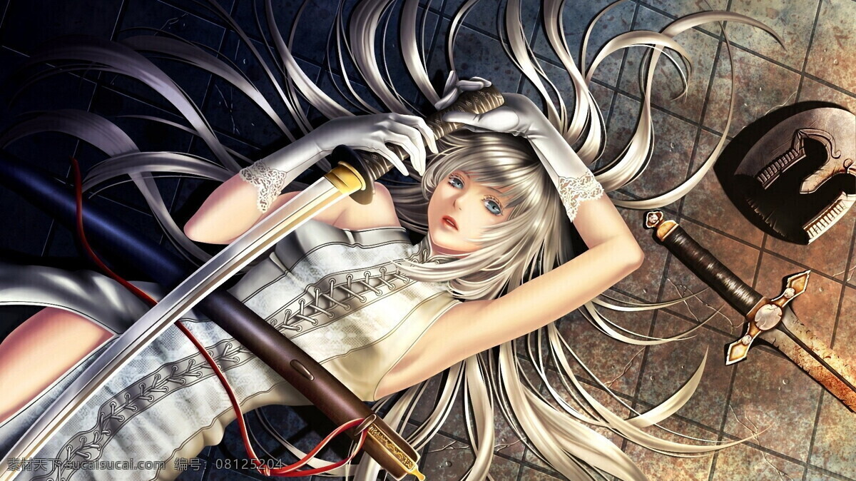 cg cg美女 翅膀 刀剑 动漫 动漫动画 动漫人物 恶魔 美女 设计素材 模板下载 模特 黑暗 天使 武器 psd源文件
