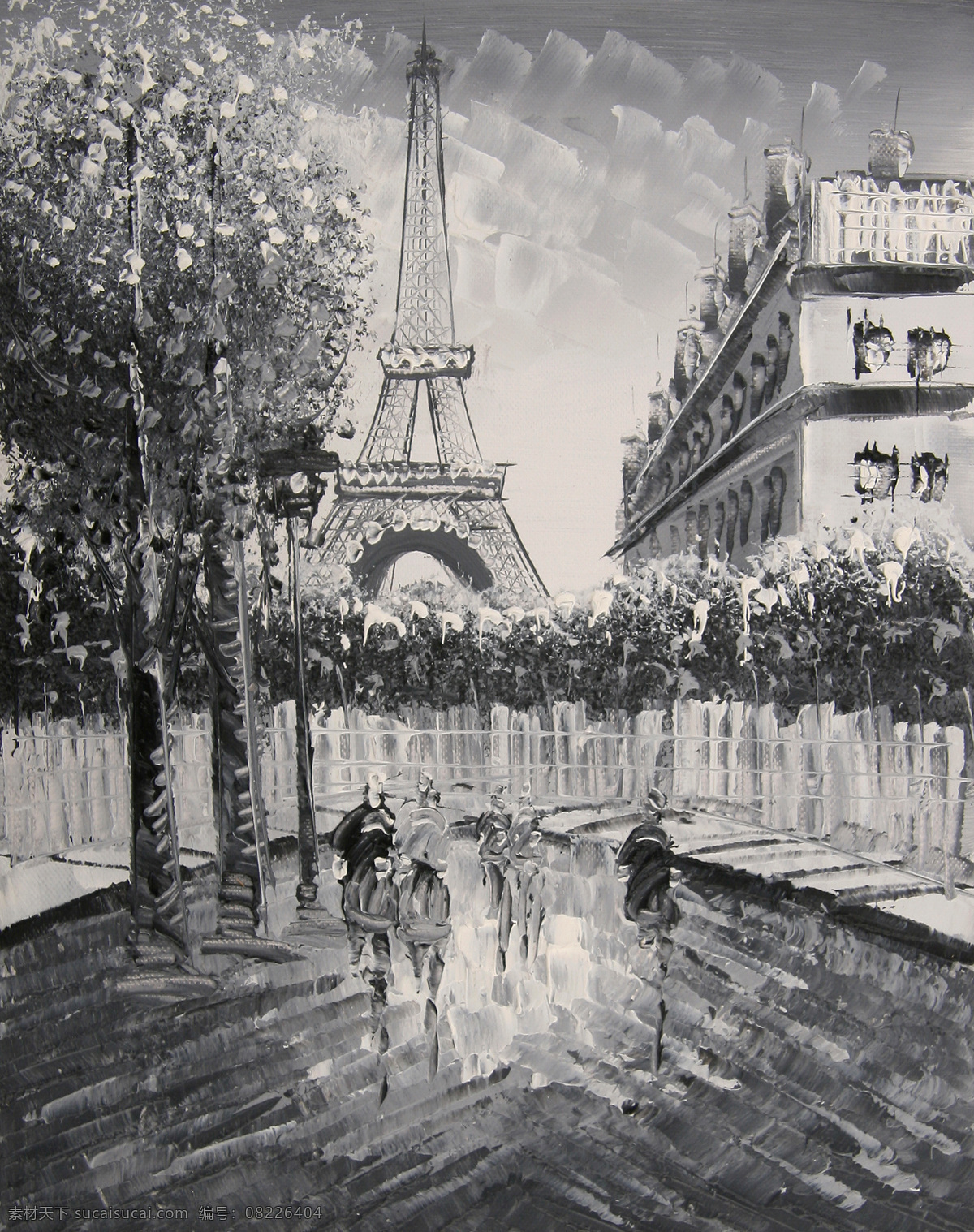 黑白 绘画书法 时尚装饰 手绘油画 文化艺术 装饰画 巴黎 街景 油画 设计素材 模板下载 巴黎街景油画 巴黎街景