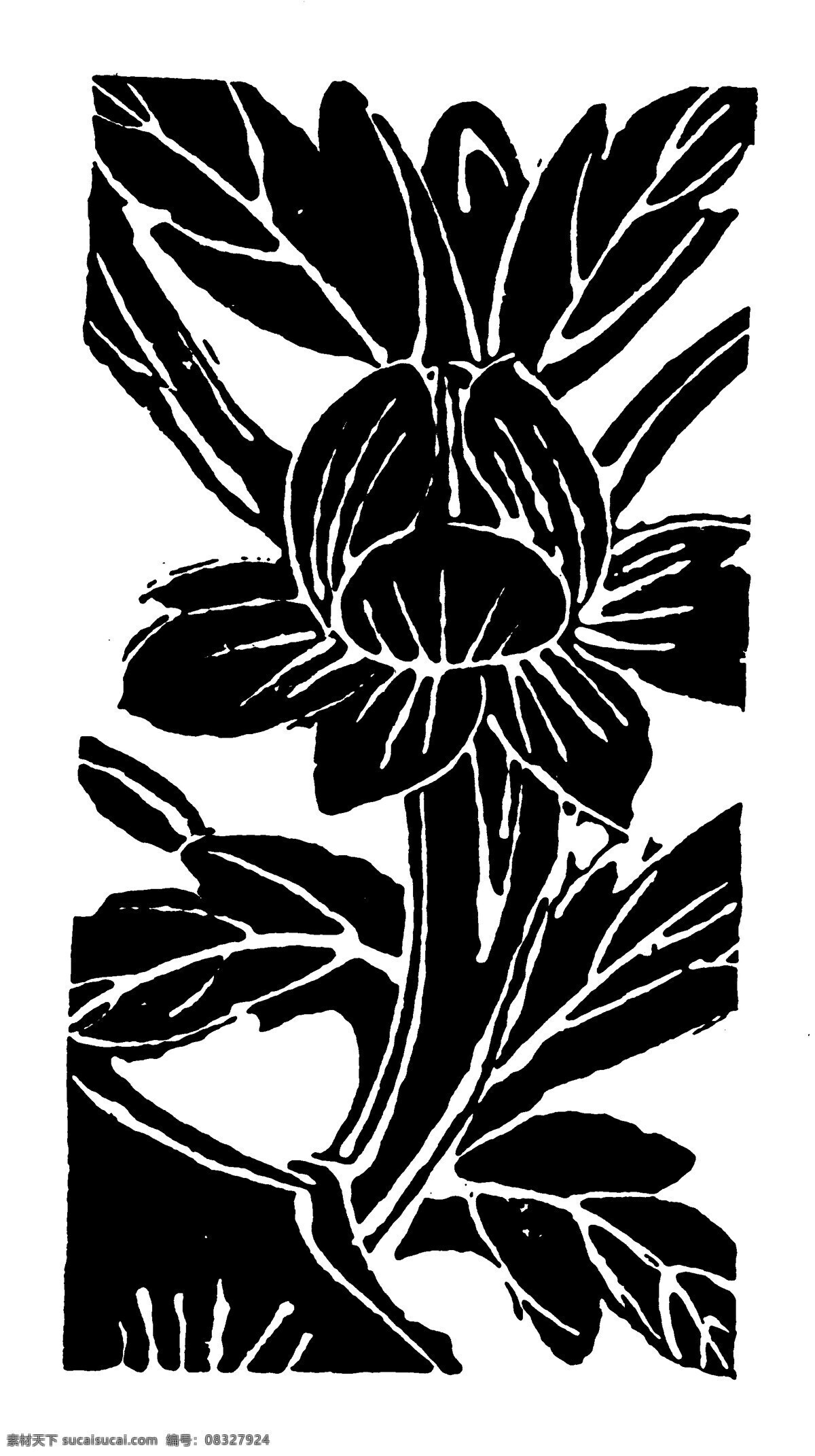 花鸟图案 元明时代图案 中国 传统 图案 设计素材 装饰图案 书画美术 黑色