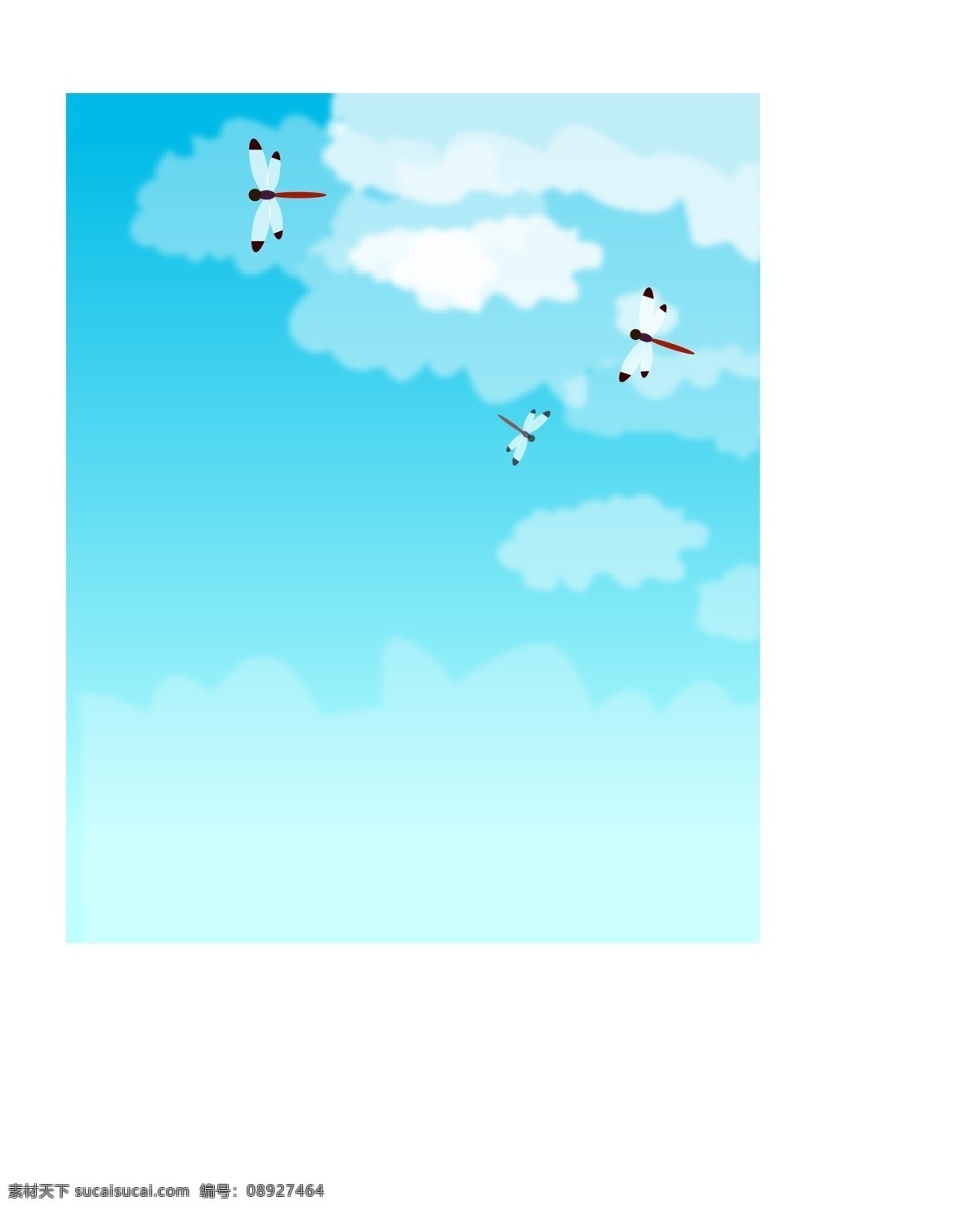 蓝天 白云 蜻蜓 矢量图 卡通插画 蓝天白云 其他矢量图