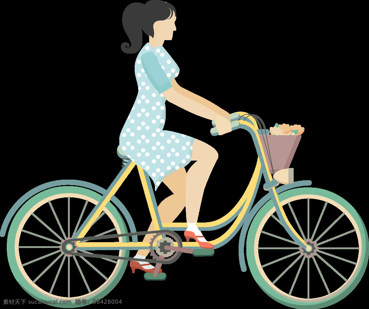蓝 衣 女 骑 自行车 插画 免 抠 透明 图 层 共享单车 女式单车 男式单车 电动车 绿色低碳 绿色环保 环保电动车 健身单车 摩拜 ofo单车 小蓝单车 双人单车 多人单车