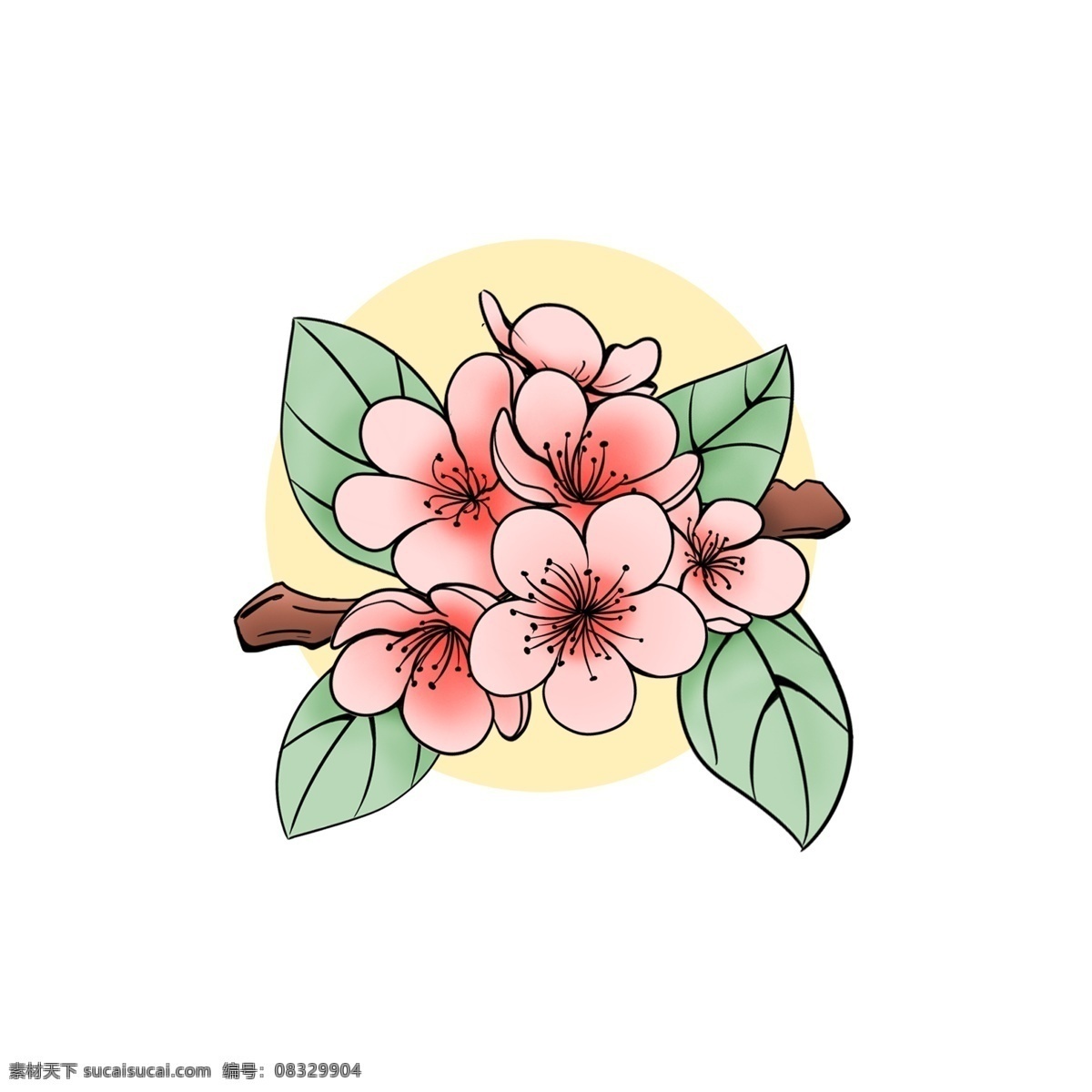 原创 手绘 装饰 桃花儿 桃花 花 头像 信件
