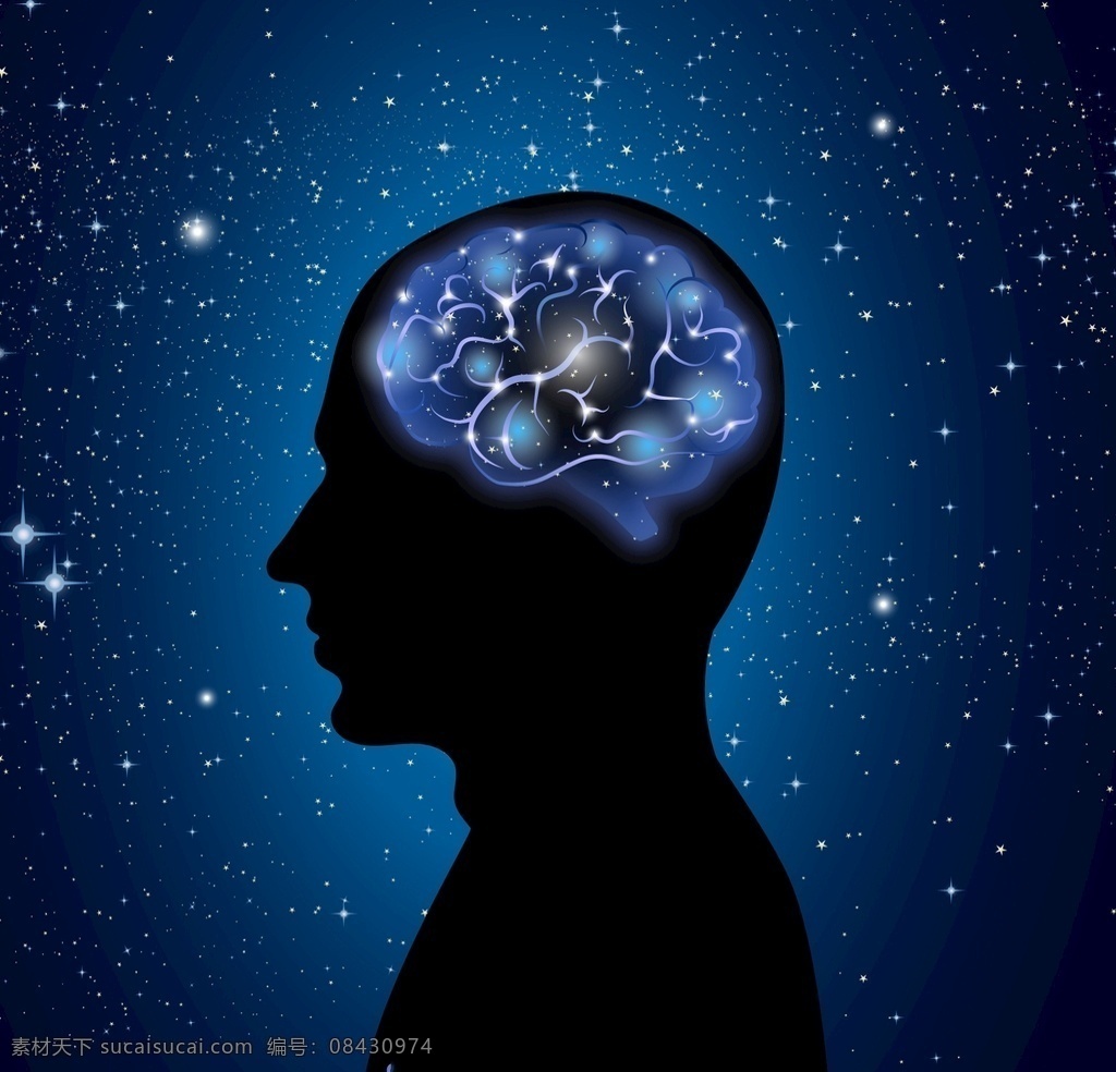 大脑创意图 大脑 空间 人力 创意 银河 宇宙 智能 asbtra
