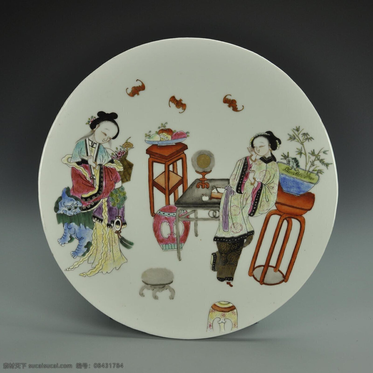 陶瓷盘 陶瓷 瓷器 粉彩 清代 官窑 花卉 人物 餐具 盘子 古玩 古董 艺术品 陶瓷精品 收藏 欣赏 古典 文化 艺术 传统文化 文化艺术