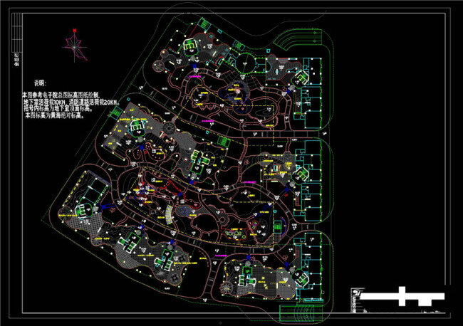 星海 八 组团 竖向 图 cad 景观 图纸 总平面图 总 平面 cad景观图 景观图纸 cad广场 广场景观图纸 cad素材 园林 dwg 黑色