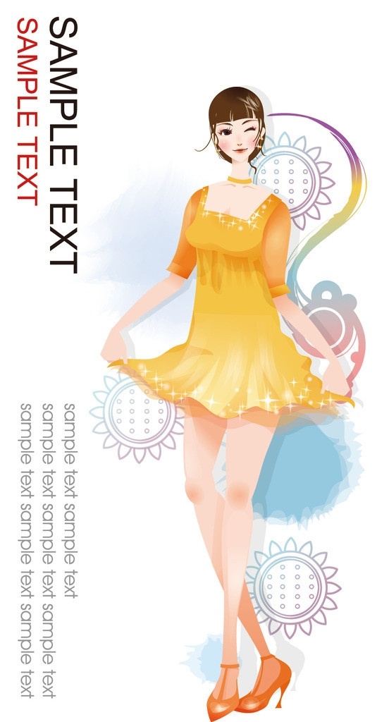 美女矢量图 卡通美女 美女素材 时尚花式美女 有国际范美女 服装素材 华丽美女 优雅美女 职业人物 矢量人物 矢量