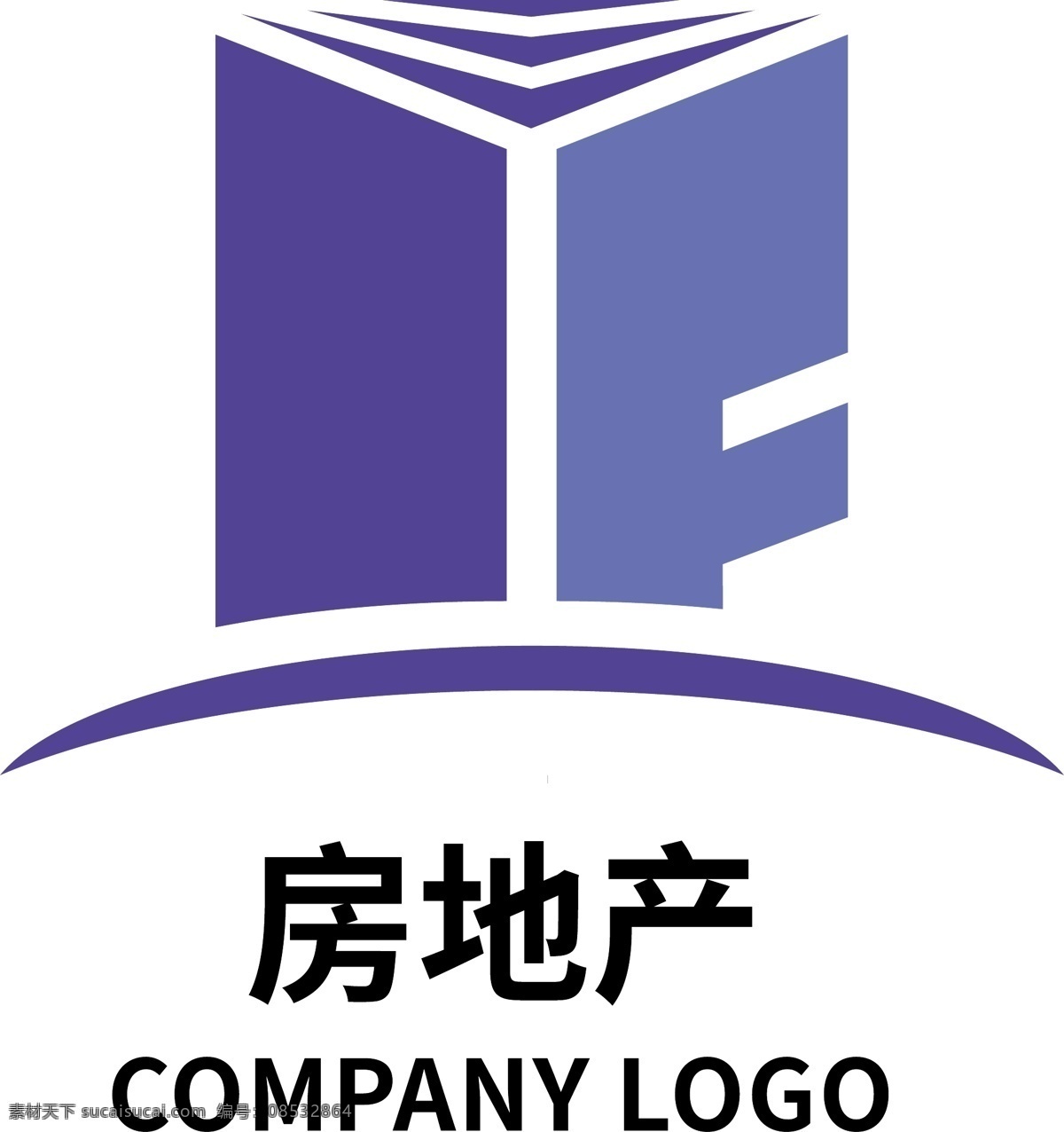 房地产 公司 logo 蓝色 房子 元素
