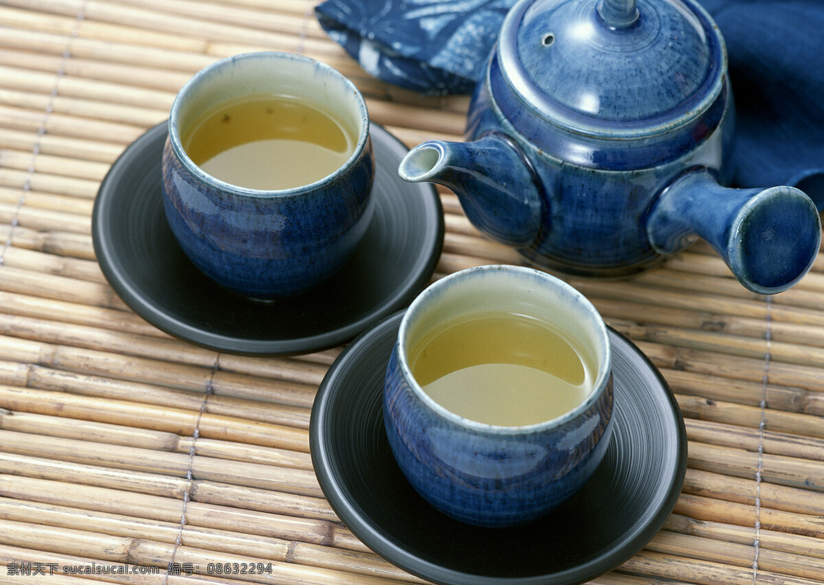 茶文化 餐饮美食 茶杯 茶壶 茶盘 摄影图库 饮料酒水 竹垫 矢量图 日常生活