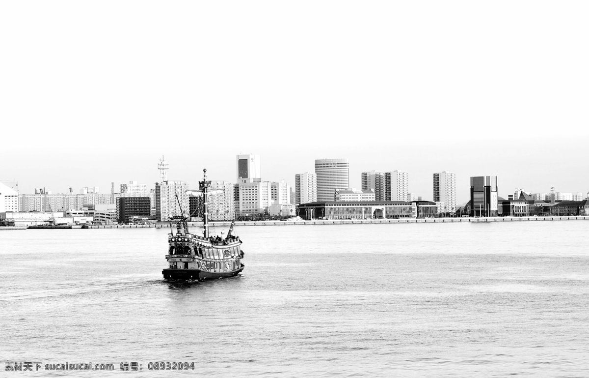 国外旅游 海滨 海盗船 海景 黑白 旅游摄影 美丽 神户海滨 驶向 远方 黑白版 神户 夕阳 远行 个人 最 喜欢 作品 集合 风景 生活 旅游餐饮