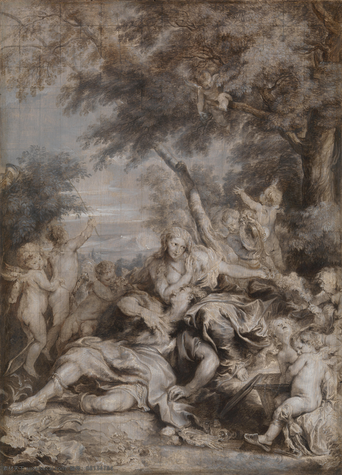 dyck 人物 油画 装饰画 armida 英国 画家 安东尼 凡 戴克 anthony for love by conquered rinaldo van 巴洛克艺术 家居装饰素材