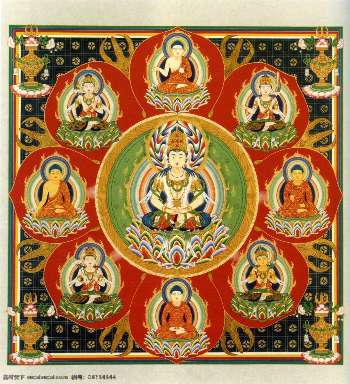 胎 藏 界 曼荼罗 之中 台 八 叶 院 佛教 密宗 宗教信仰 文化艺术