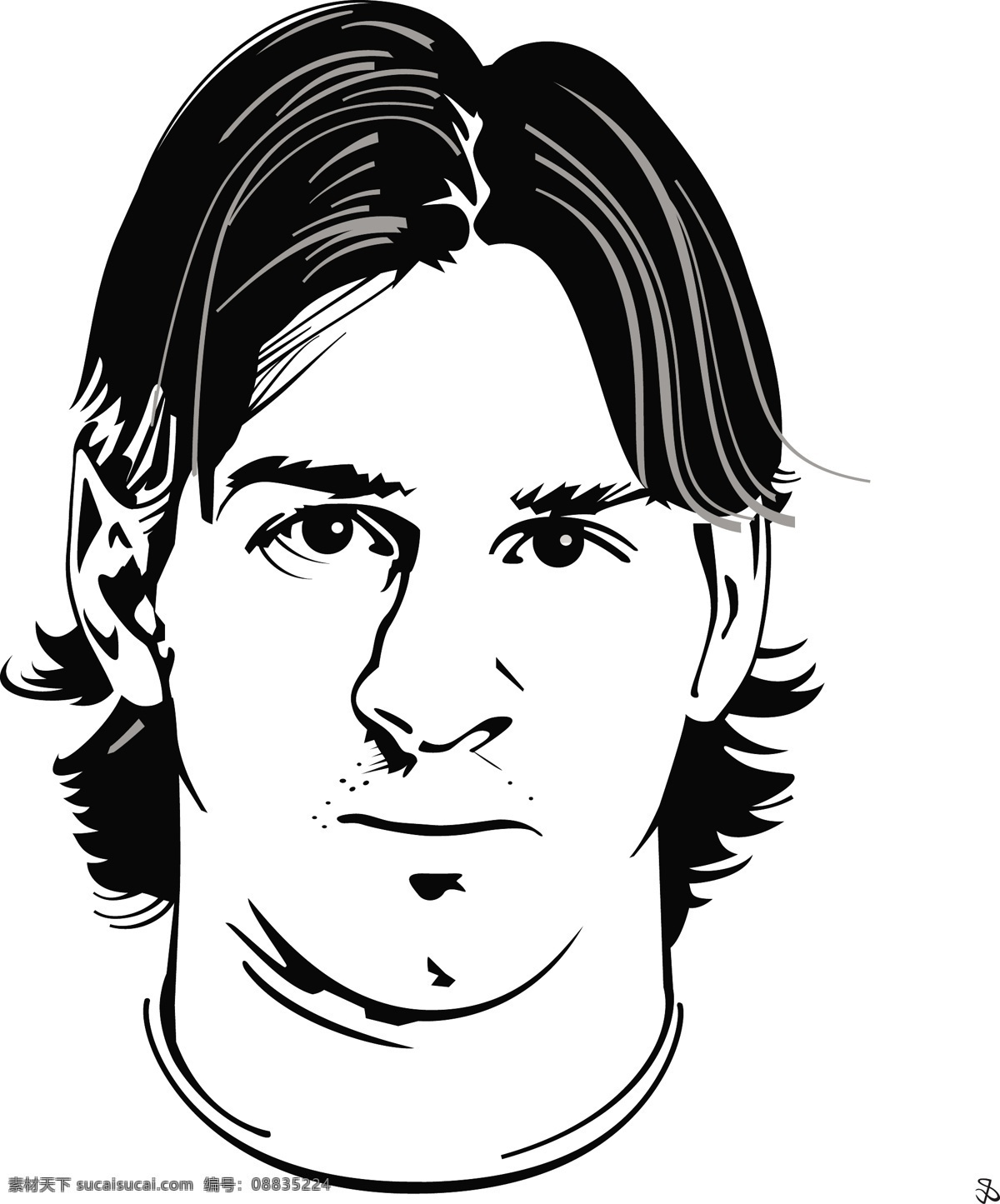 莱昂内尔 梅西 肖像 矢量 阿根廷 运动 足球 球员 矢量图 其他矢量图