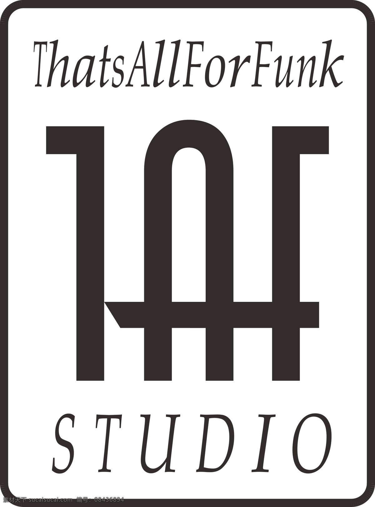 原创 工作室 logo taf studio thats all for funk 黑色 白色