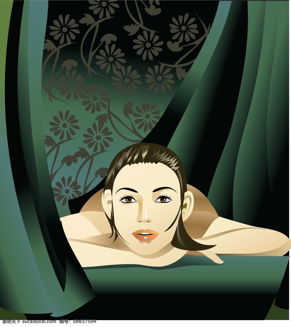 东方 spa 美容 矢量女人 矢量人物 东方spa 矢量图