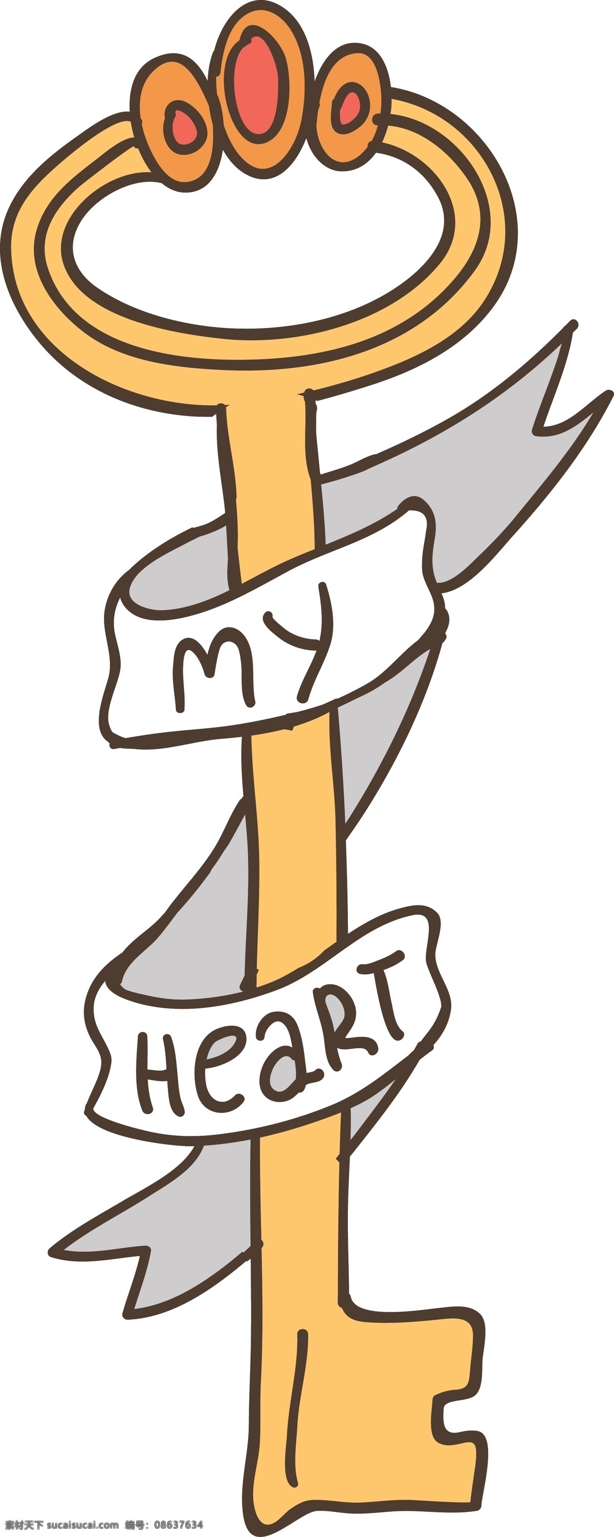 卡通 爱情 钥匙 my 卡通爱情 爱情钥匙 heart 矢量图