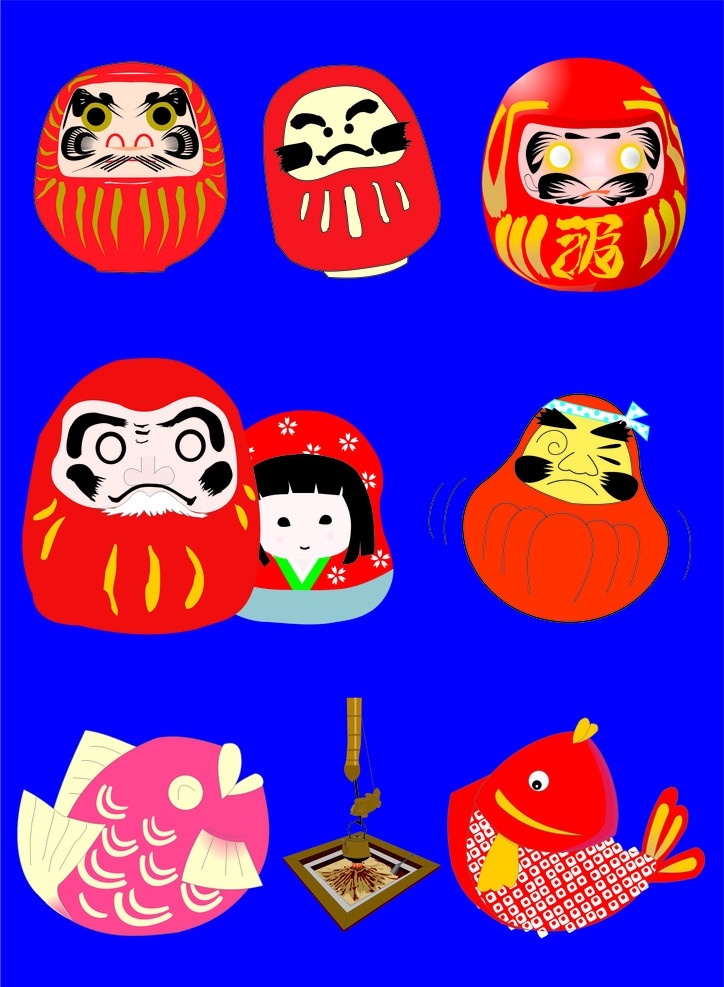 日本文化素材 日本文化 卡通人物素材 日本彩绘 日本女孩儿 古典文化 失 量 cdx3r 宗教信仰 文化艺术 矢量
