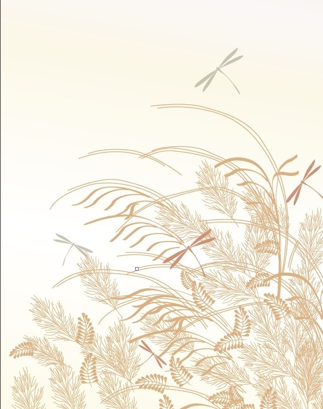 芦苇蜻蜓 蜻蜓 芦苇 黄色 鸟儿 昆虫 野花 草丛 芦苇坡 飘荡 移门 花纹 底纹 背景 风景 底纹背景 底纹边框 矢量