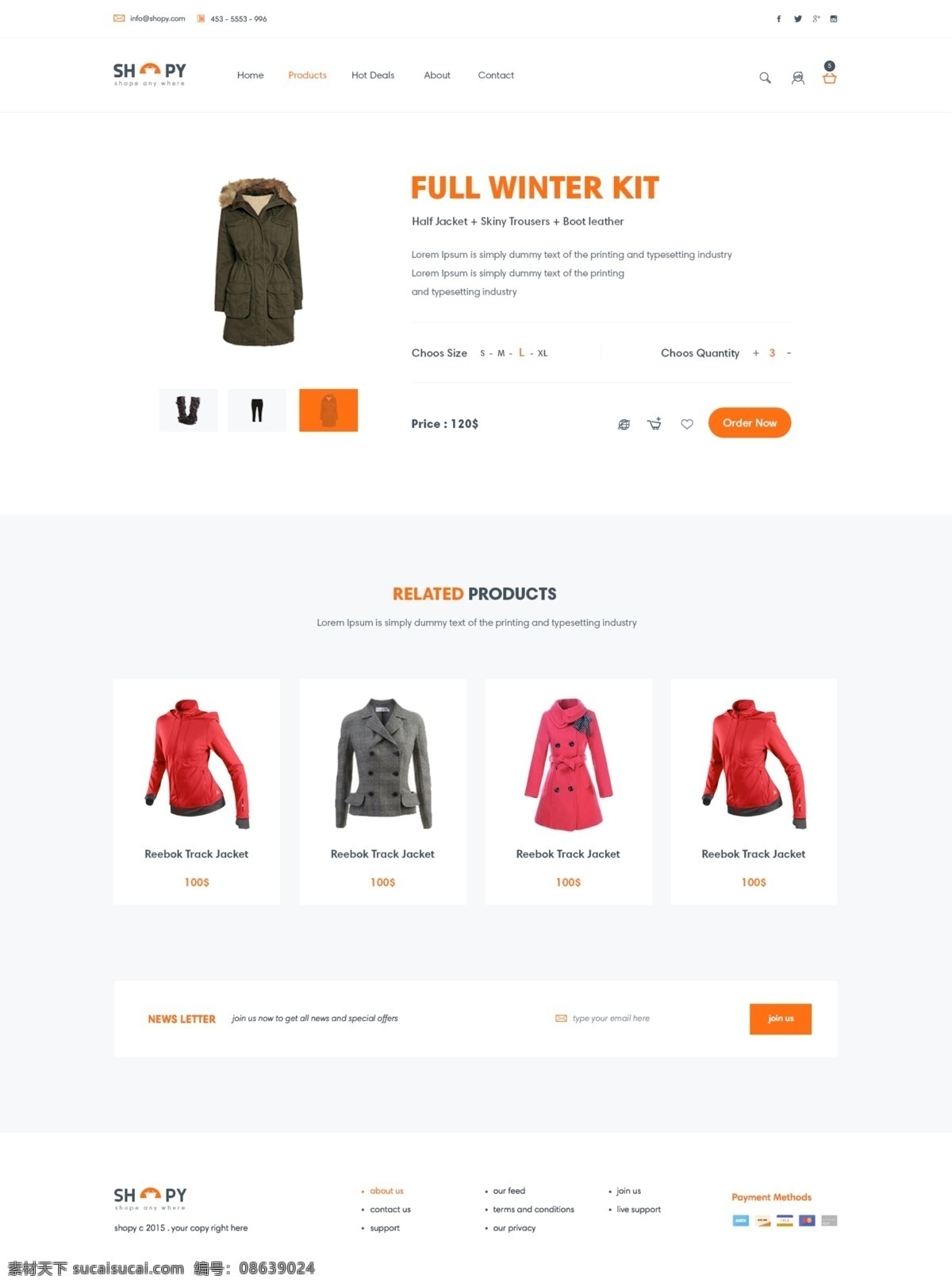 产品展示网页 服装网页 购物网页 网页设计 白色