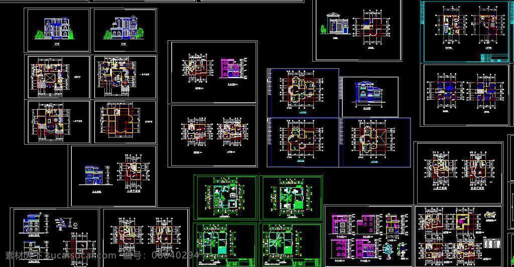 cad 别墅 公馆 环境设计 建筑设计 立面图 平面图 剖面图 施工图 室内设计 方案 dwg 图纸 装修 装饰 私宅 别业 别墅图纸大全 源文件 cad素材 室内图纸
